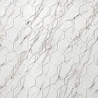 Hex Shower Wall Tiles For Shower and Tub Surrounds | Glue Up Easy To Install | 3 Wall Set image 5