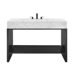 Bathroom Vanity With Sink | White Silver, White Gold & White Black Color Options | 36" & 48" Size Options | Gridiron Series | Stainless Steel Metal | Artificial Marble Sink image 6