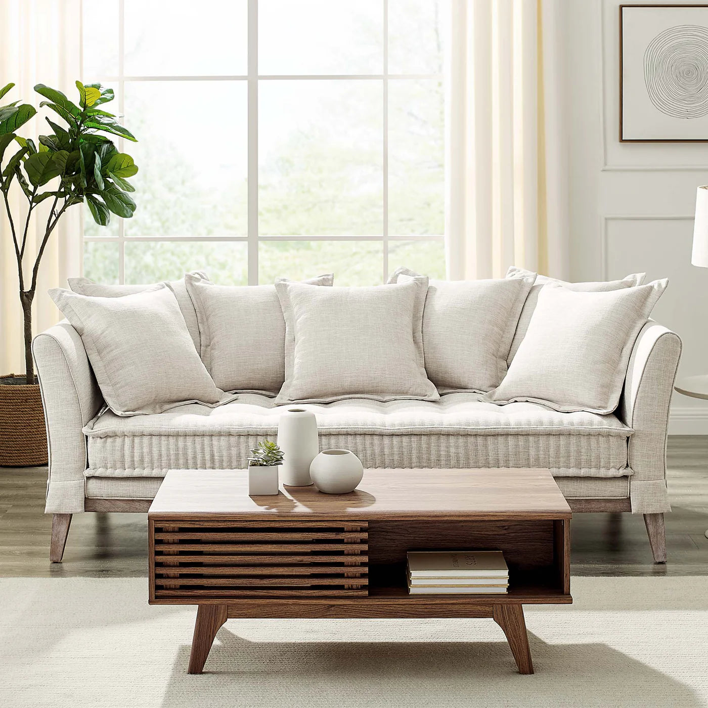 Rowan Light Gray Fabric Sofa image 9