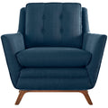 Modern Upholstered Armchair – Comfy Fabric Chair with Tapered Wood Legs. image 0