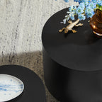 Amani Black Round Nesting Coffee Table Set of 2 image 7