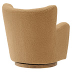 Montrose Wingback Sherpa Swivel Accent Chair in Camel Walnut image 6