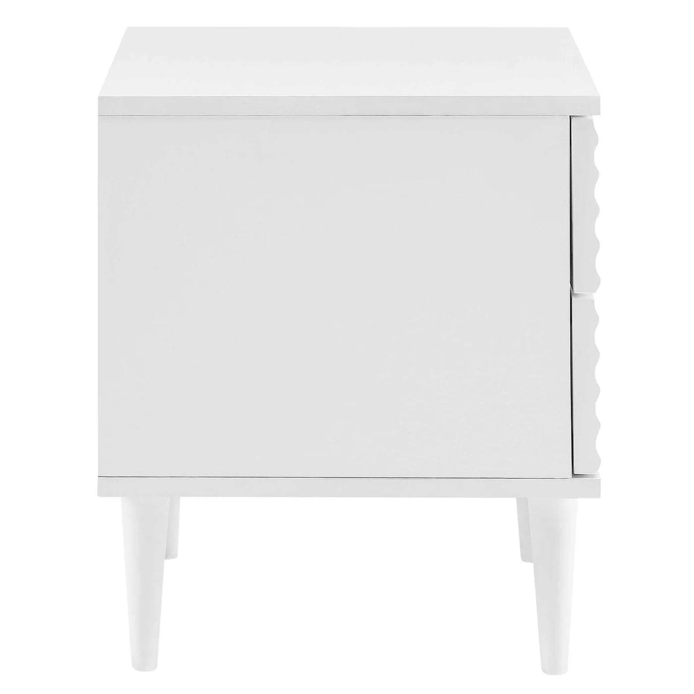 Wavelet White 2-Drawer Nightstand image 3