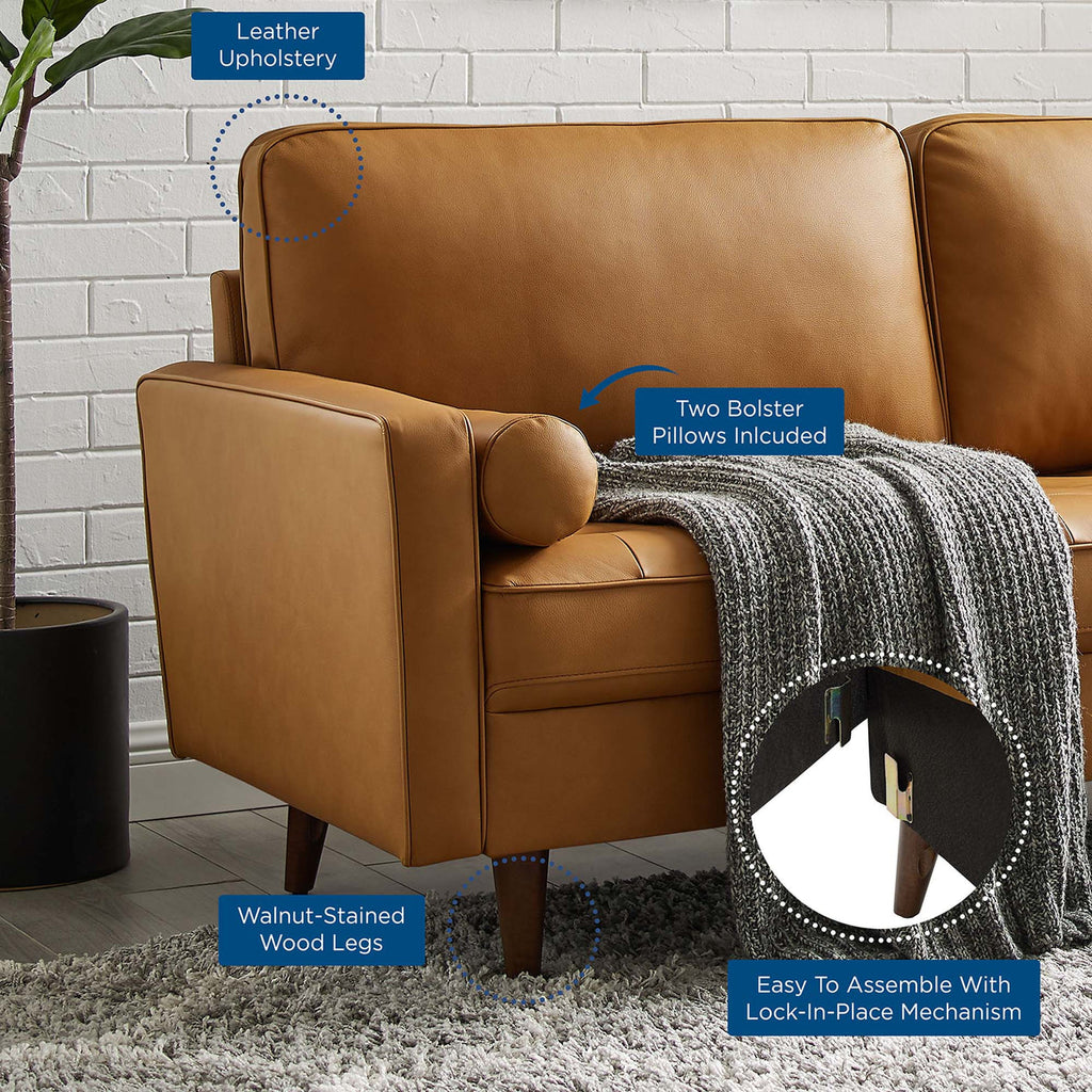 Valour Leather Sofa in Tan image 5