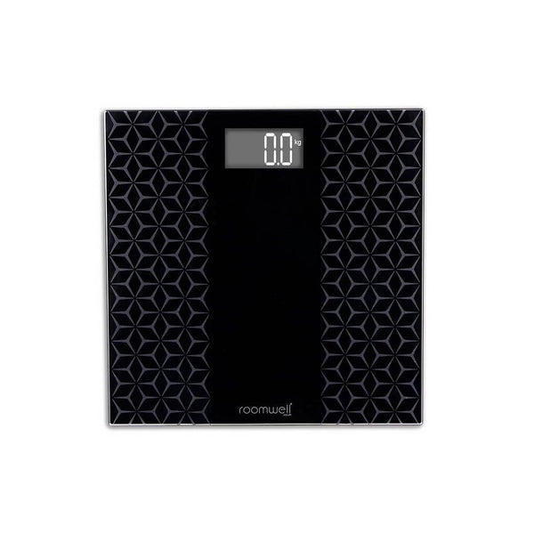 Roomwell UK Serene Digital Bathroom Scale Black | Anti Slip | Anti Skid | Auto Off | Clear 3.2″ LCD Display | 1 Year Warranty | Pack of 10 image 0