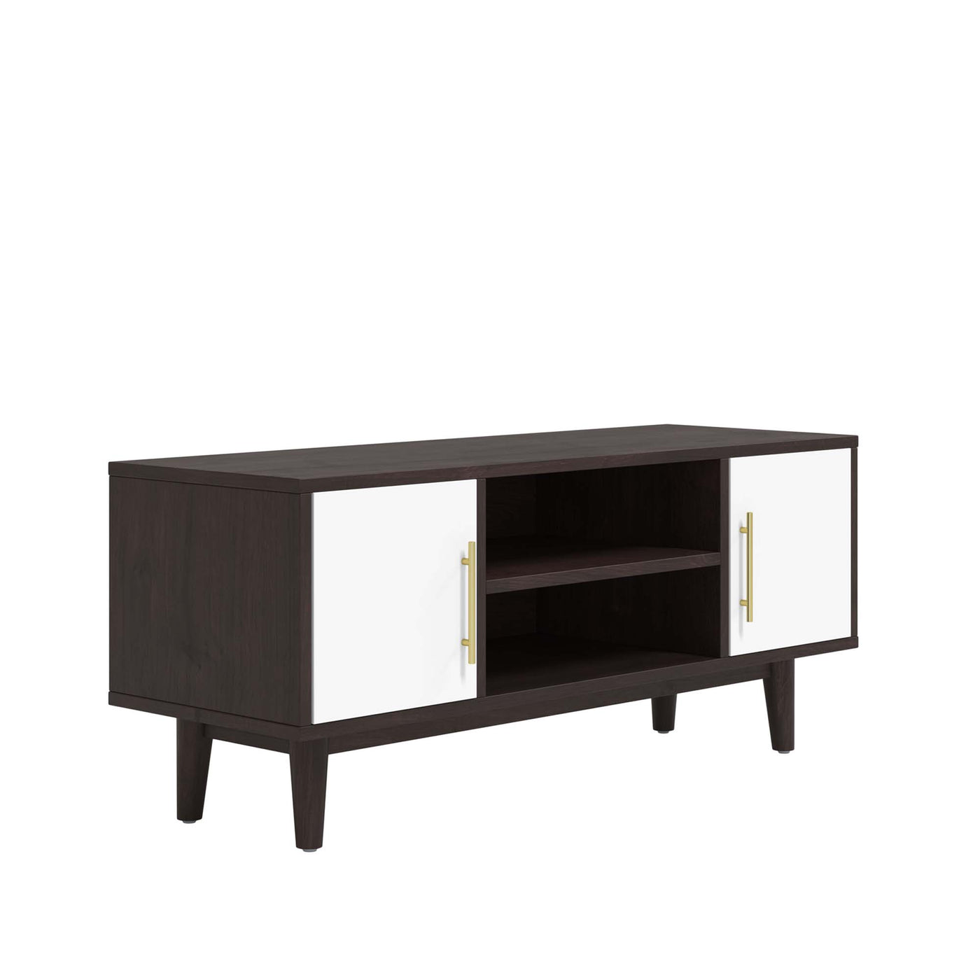 Daxton 43" TV Stand in White and Cappuccino image 1