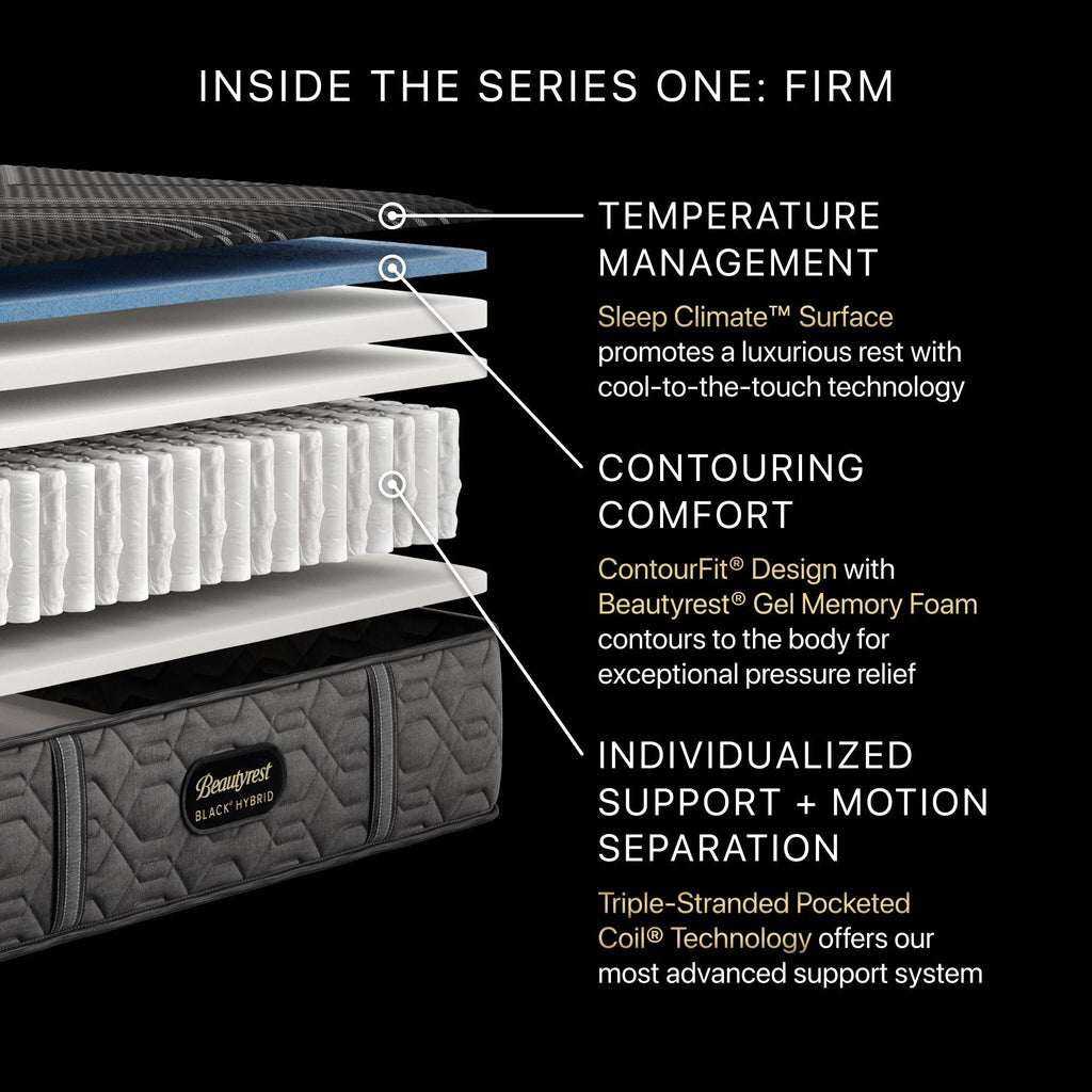 Beautyrest® Black Mattress | Black Series | Triple-Stranded Pocketed Coil® Technology | Maximum Individualized Support | Ultimate Motion Separation | Beautyrest® Gel Memory Foam | CertiPUR-US® Certified | 10-Year Limited Warranty | 100-Night Trial image 12
