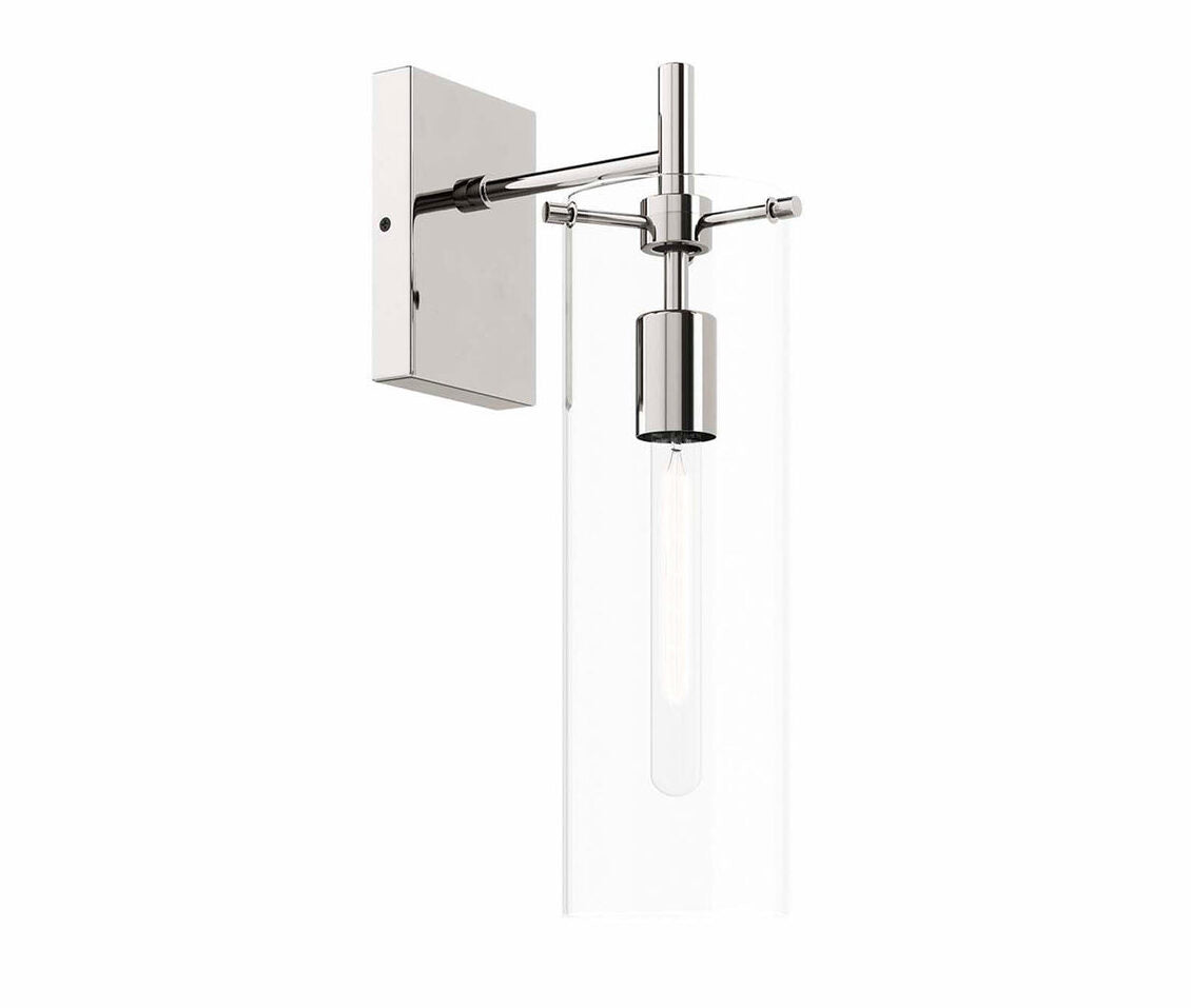 LED Skylark Wall Sconce Light Fixture | Clear, Brushed Nickel Wall Sconce Light For Vanities, Hallways, Homes, Hotels | E26 Base | ETL Listed | Pack of 4 image 3