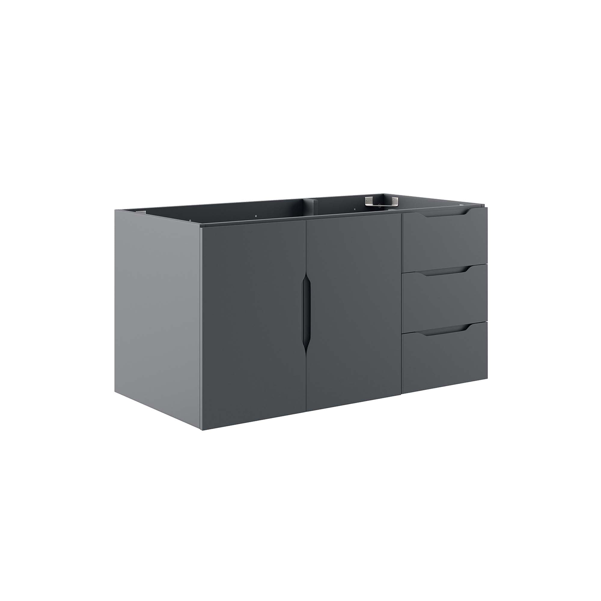 24" Or 36" | Bathroom Vanity Cabinet (Sink Basin Not Included) | White Or Gray Color Options | Vitality Series | Modern Bathroom Vanity | Soft-Close Doors | Wall-Mount Design image 8