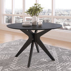 Black Crossroads Round Wood Coffee Table image 0