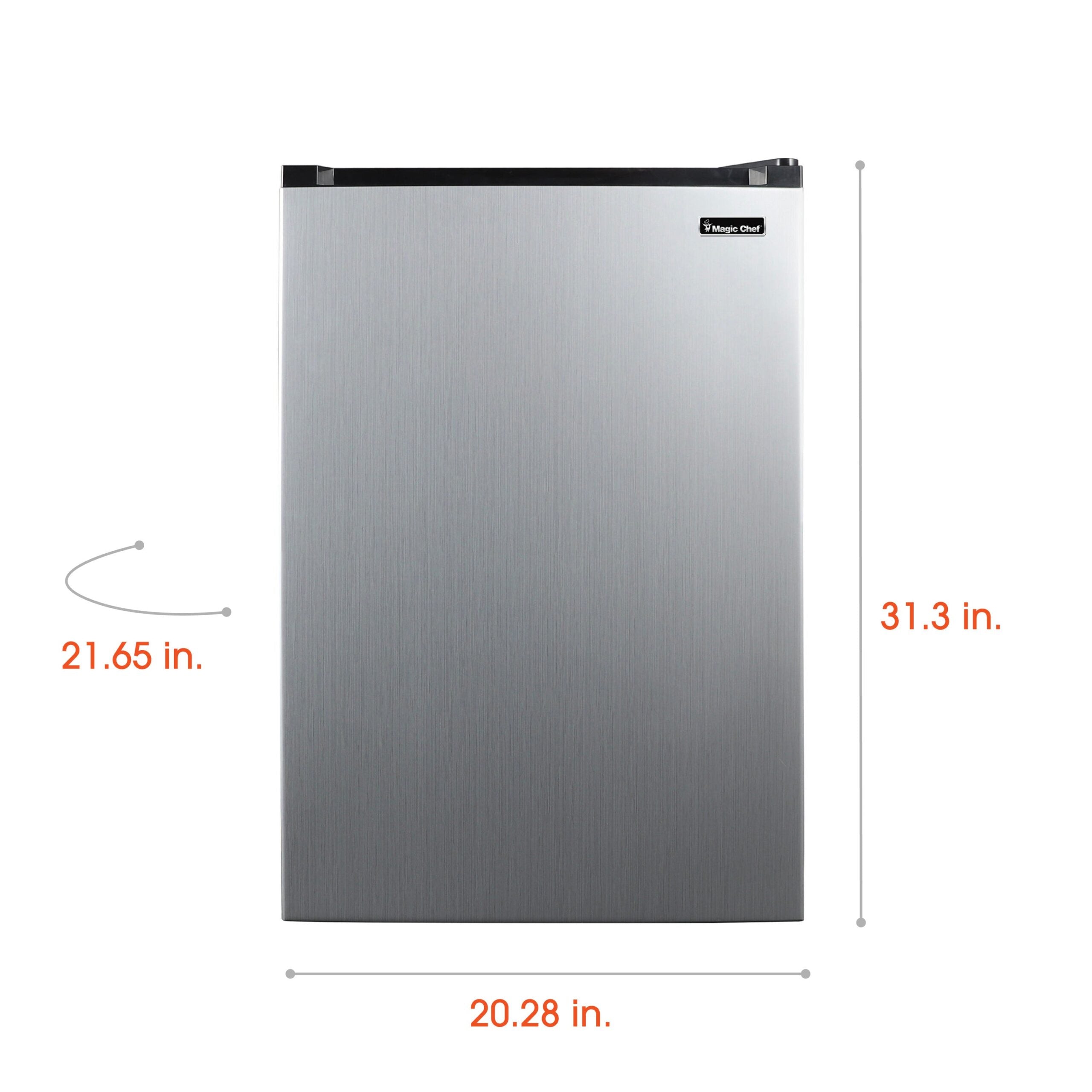 Magic Chef 4.4 Cu Ft Mini Fridge In Stainless Steel Look without Freezer | Energy Star Qualified | 5 Year Warranty On Compressor | 3 Glass Shelves  | Reversible Door | Easy Installation image 5