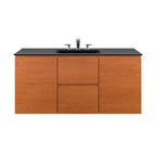Wall Mount Bathroom Vanity With Sink | Cherry White & Cherry Black Color Options | 18", 24", 36" & 48" Size Options | Scenic Series | Full Extension Drawer | Ceramic Sink Basin | Drywall Friendly Mounting Cleat image 3