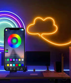 24V, 32FT Smart RGB LED Neon Rope Light, IP65, Cuttable, App & Remote Control