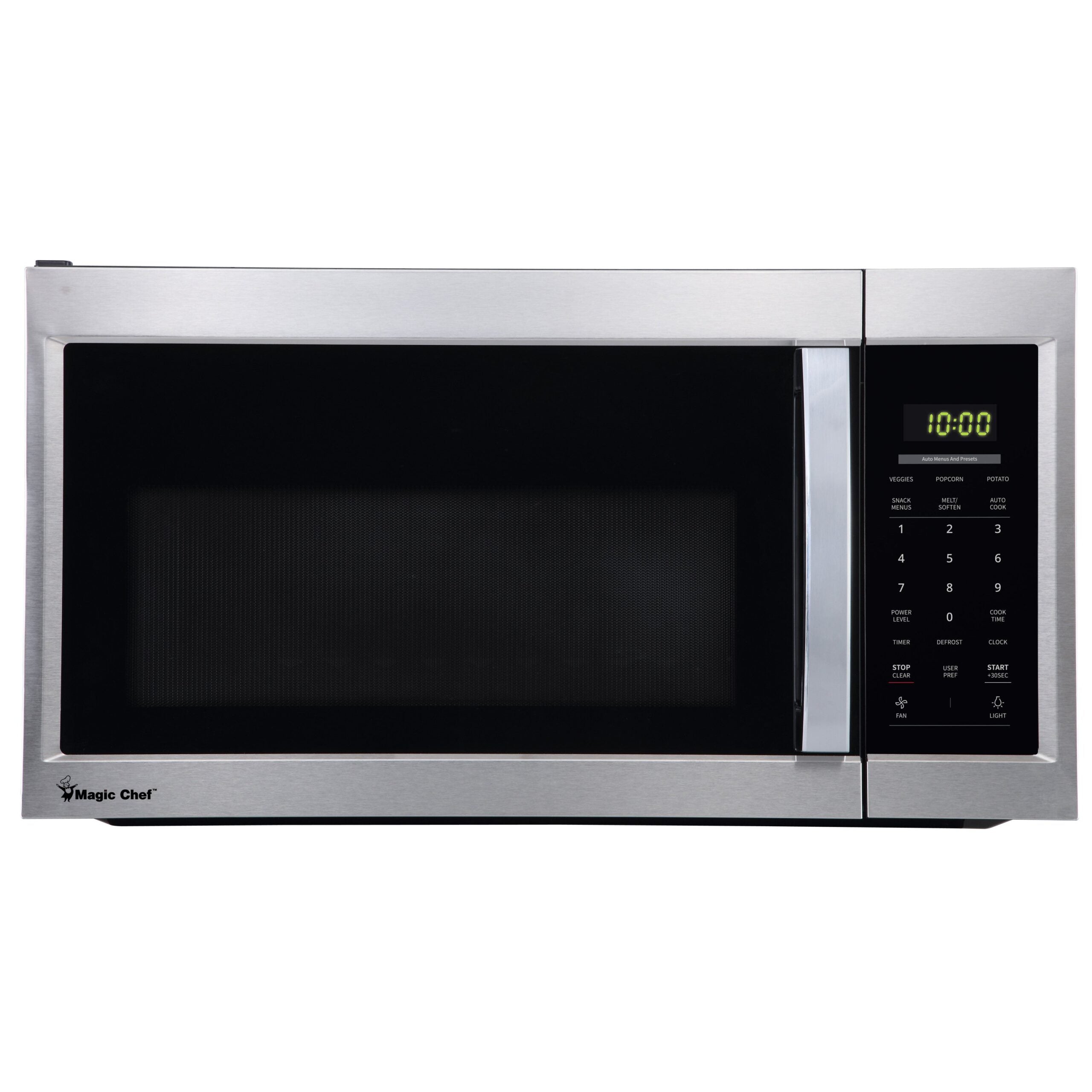 Magic Chef 1.7 Cu. Ft Over-The-Range (OTR) Microwave With Sensor | 1000 Watt | Stainless Steel | 6 Auto Cooking Modes | Hood Light | Auto Defrost Modes | 10 Power Levels image 0