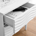 Wavelet White 2-Drawer Nightstand image 7