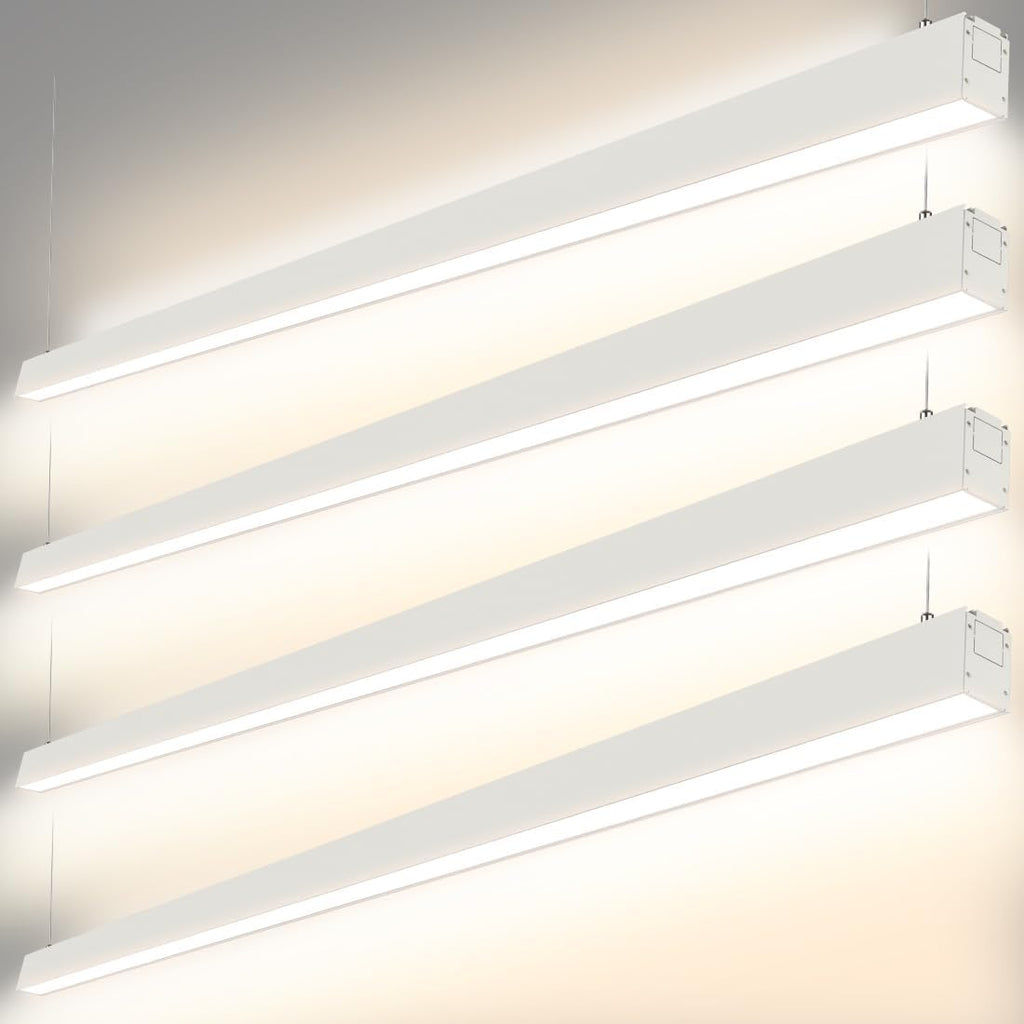 LED Suspended Up and Down Adjustable Light | 3000K/4000K/5000K CCT Tuneable | 0-10V Dimming | Commercial and Residential | Ideal for Office, Home, Shop, Garage, School | Pack of 4 image 0