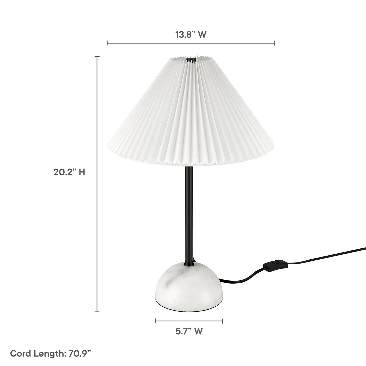 Illusion Dome Table Lamp with a Marble-Inspired Base | Pack of 2 image 5