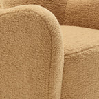 Montrose Wingback Sherpa Swivel Accent Chair in Camel Walnut image 3