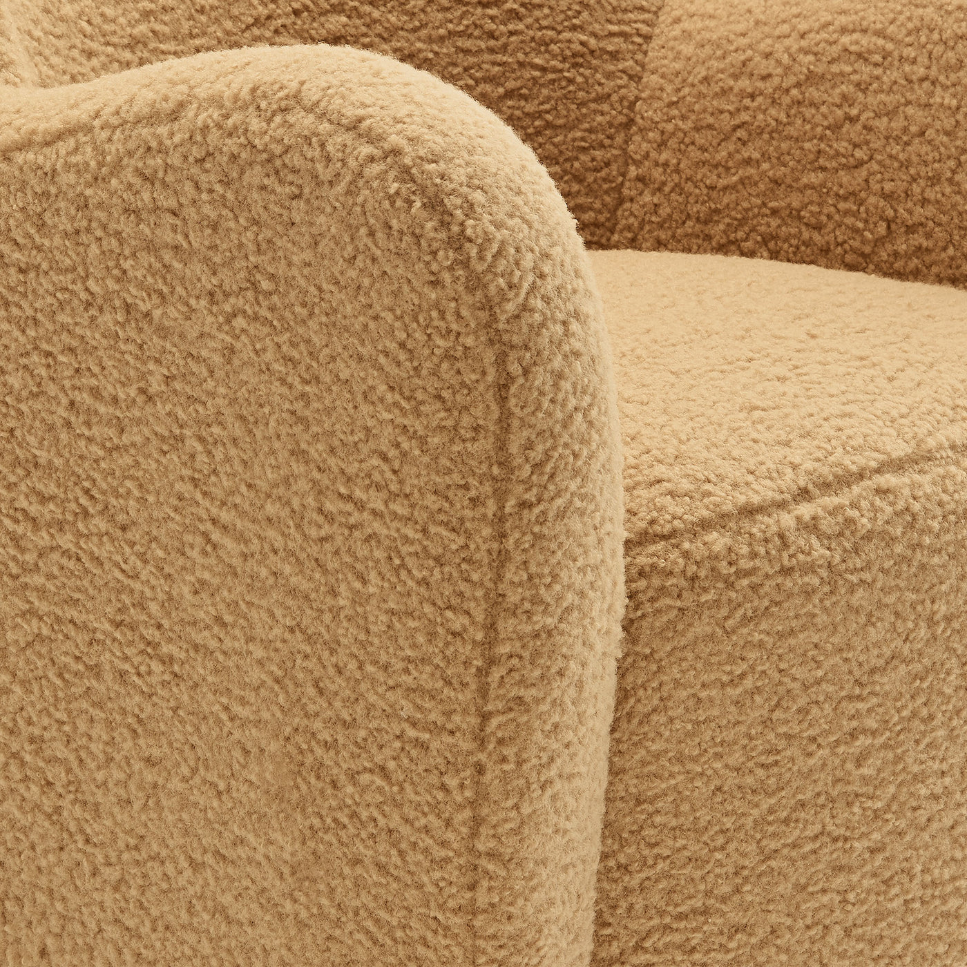 Montrose Wingback Sherpa Swivel Accent Chair in Camel Walnut image 3