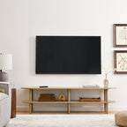 Torus Oval Wood TV Stand | Light Oak &amp; Walnut Finish Options | Oval TV Table | Wood Construction | Laminate Finish | 6 Wood Legs image 5