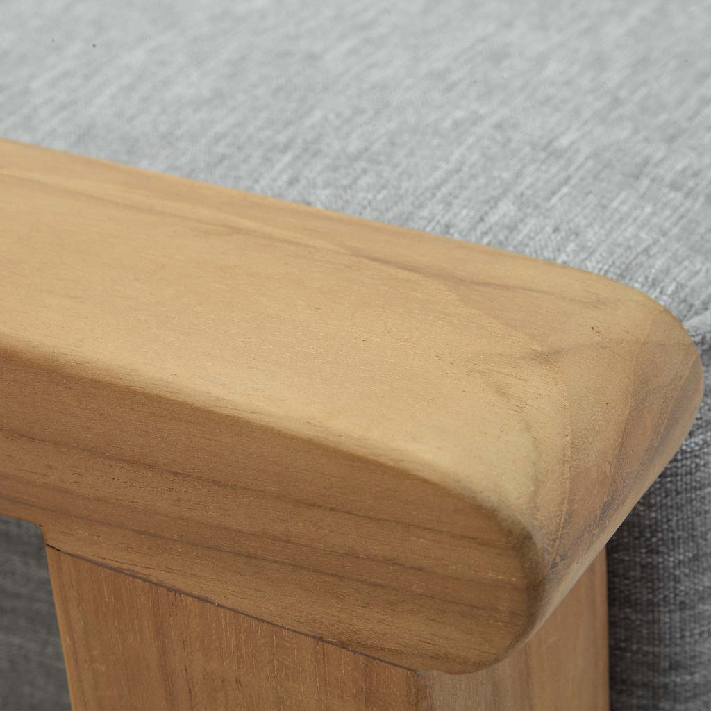 Marina Teak Ottoman for Outdoor Patio in Natural Gray image 4