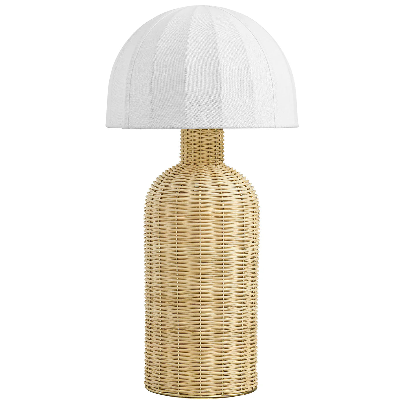 Santo White Natural Rattan Table Lamp with Dome Shade | Pack of 2 image 2