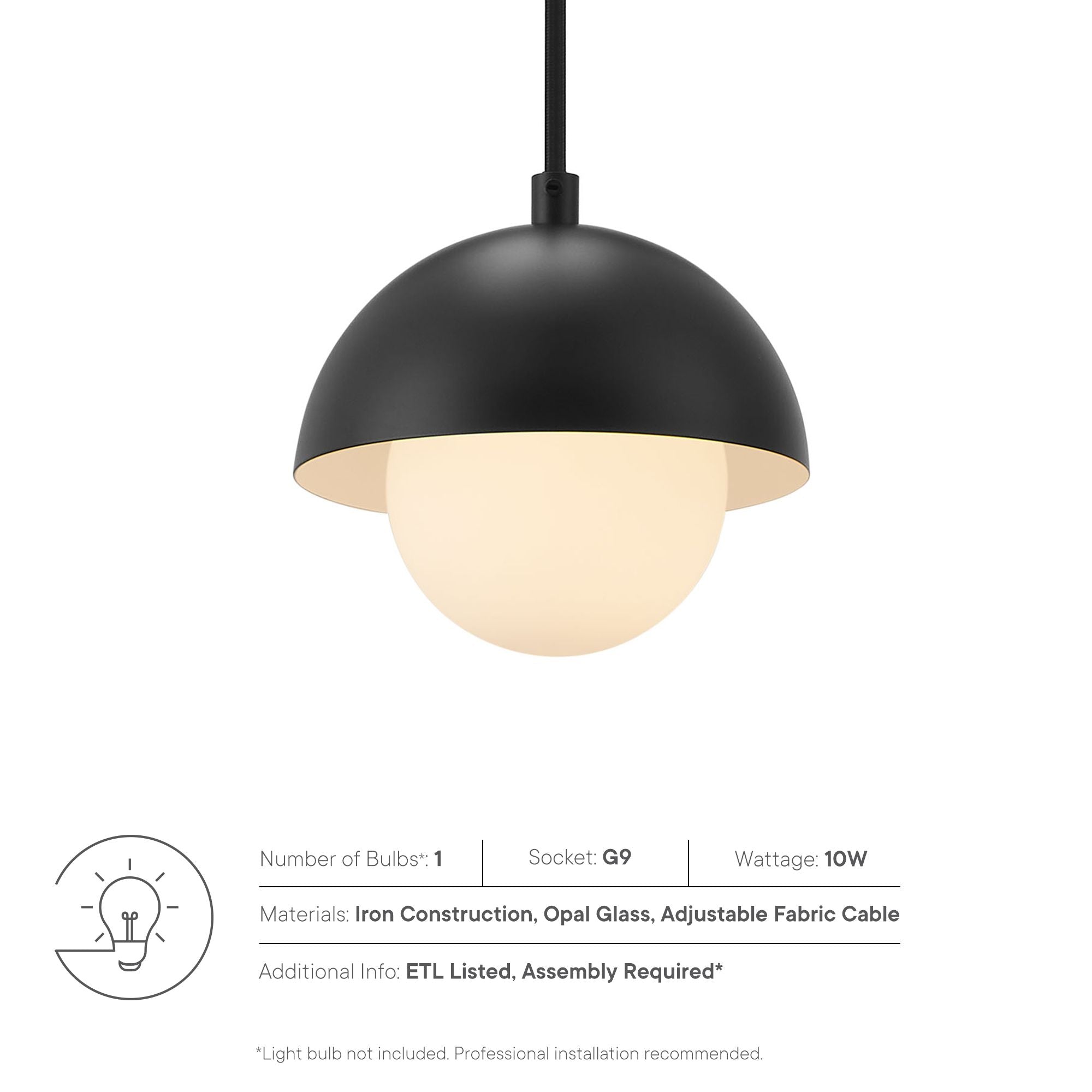Eclipse Globe Pendant Light | Black &amp; Brass Color Options | Hanging Light | ETL Listed | Ideal For Living Room, Bedroom, Kitchen, Dining Area, Bathroom, Or Office | Pack of 3 image 4