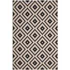 Perplex Geometric Diamond Trellis Indoor and Outdoor Area Rug | Black and Beige | 5X8 &amp; 8X10 Size Options | Tight Low Pile Weave | Gripping Rubber Underside | 100% Soft Polypropylene | Pack Of 2 image 2