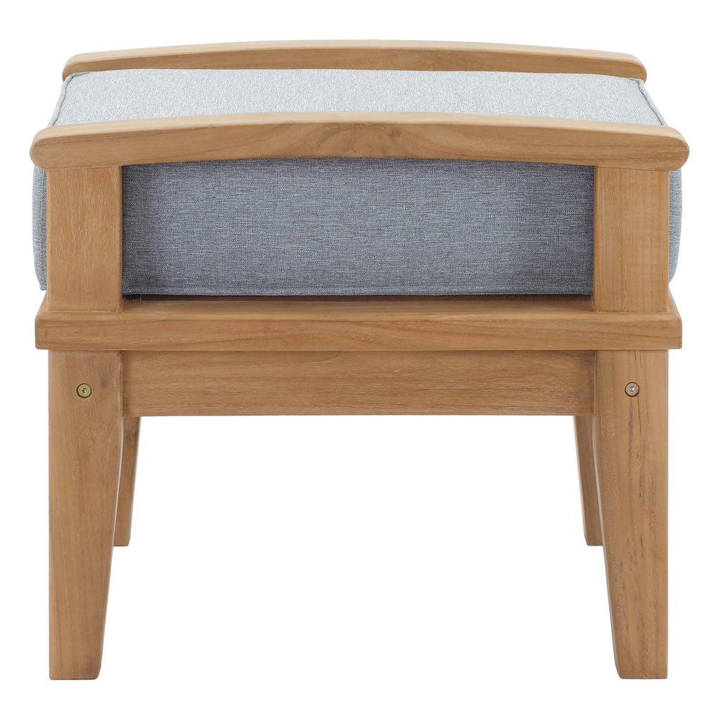 Marina Teak Ottoman for Outdoor Patio in Natural Gray image 5