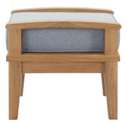 Marina Teak Ottoman for Outdoor Patio in Natural Gray image 5