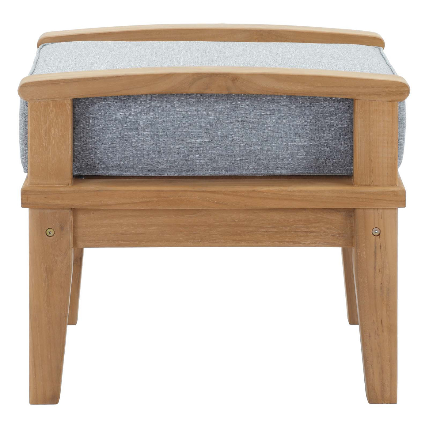 Marina Teak Ottoman for Outdoor Patio in Natural Gray image 5