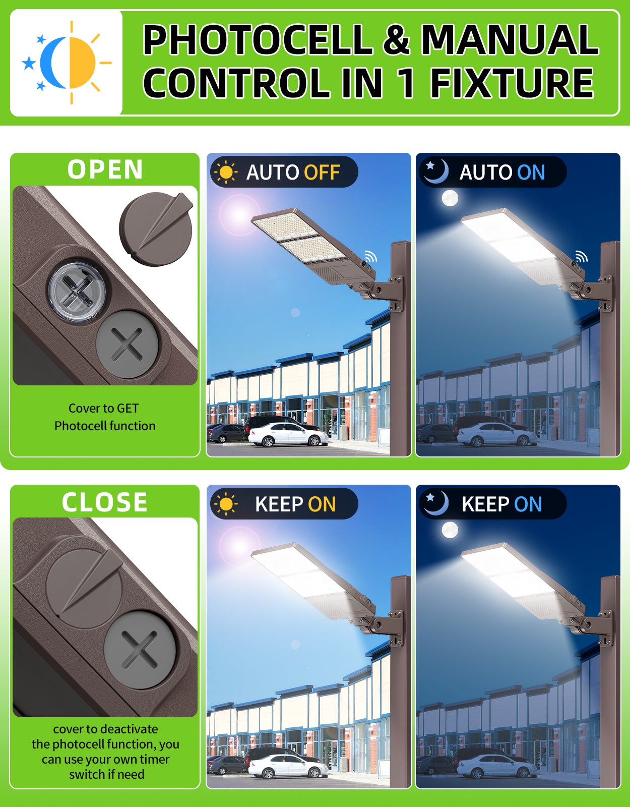 LED Pole Light 90W – 320W Photocell | 5000K | IP65 | Commercial Outdoor Parking Lot & Area Lighting image 3