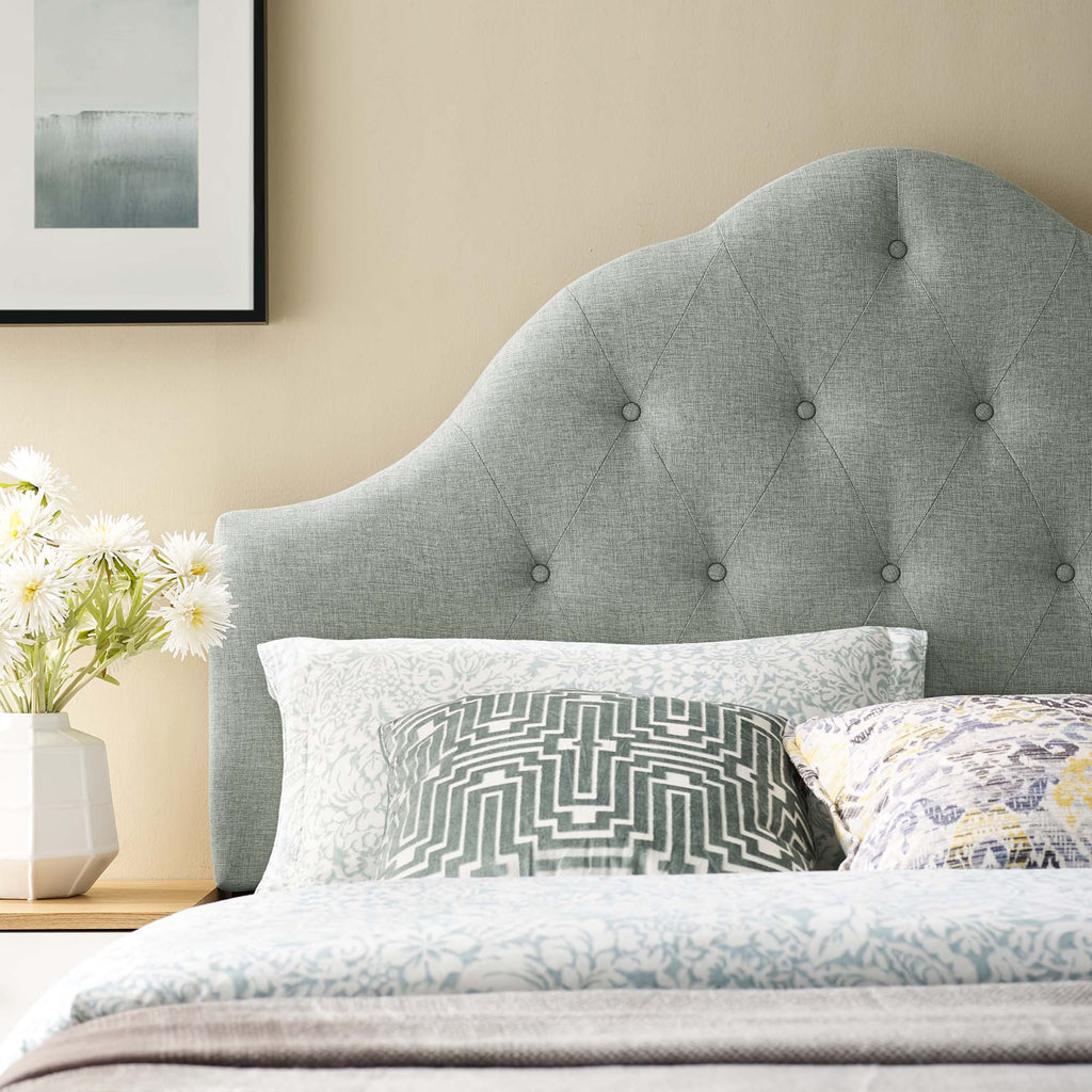 Sovereign Upholstered Fabric Headboard | Padded with Foam, Linen Fabric Upholstery | Queen &amp; King Sizes | Gray &amp; Beige Color Options image 1