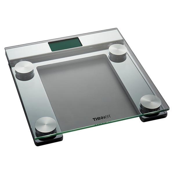 Conair Thinner Digital Scale with Chrome and Glass Design, Tempered Safety Glass, Lithium Battery, and 1.5” LCD Screen | Pack of 4 image 0