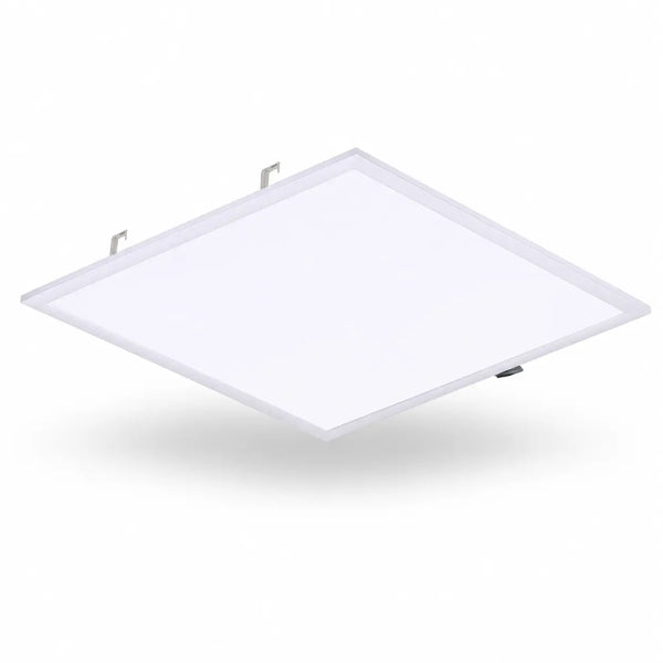 Rectangular ceiling panel light fixture on a white background