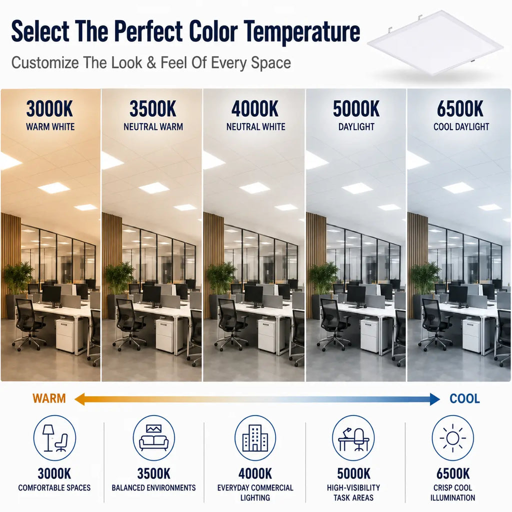 2x2 LED Panel Light with Emergency Battery Backup, Adjustable Wattage & CCT | ETL, DLC Premium