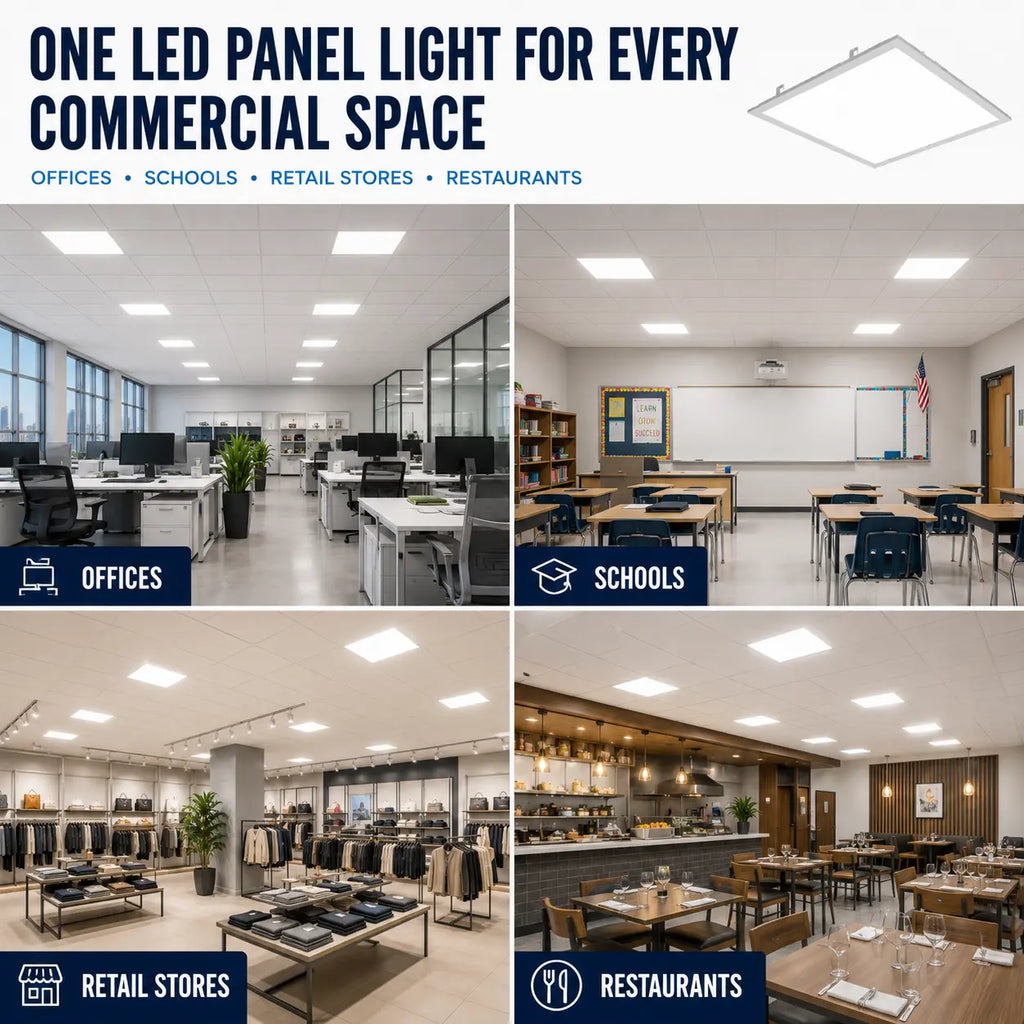 2x2 LED Panel Light with Emergency Battery Backup, Adjustable Wattage & CCT | ETL, DLC Premium