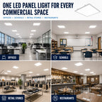 2x2 LED Panel Light with Emergency Battery Backup, Adjustable Wattage & CCT | ETL, DLC Premium