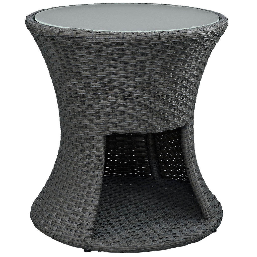 Sojourn Round Outdoor Patio Side Table in Chocolate image 1