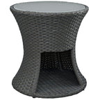 Sojourn Round Outdoor Patio Side Table in Chocolate image 1