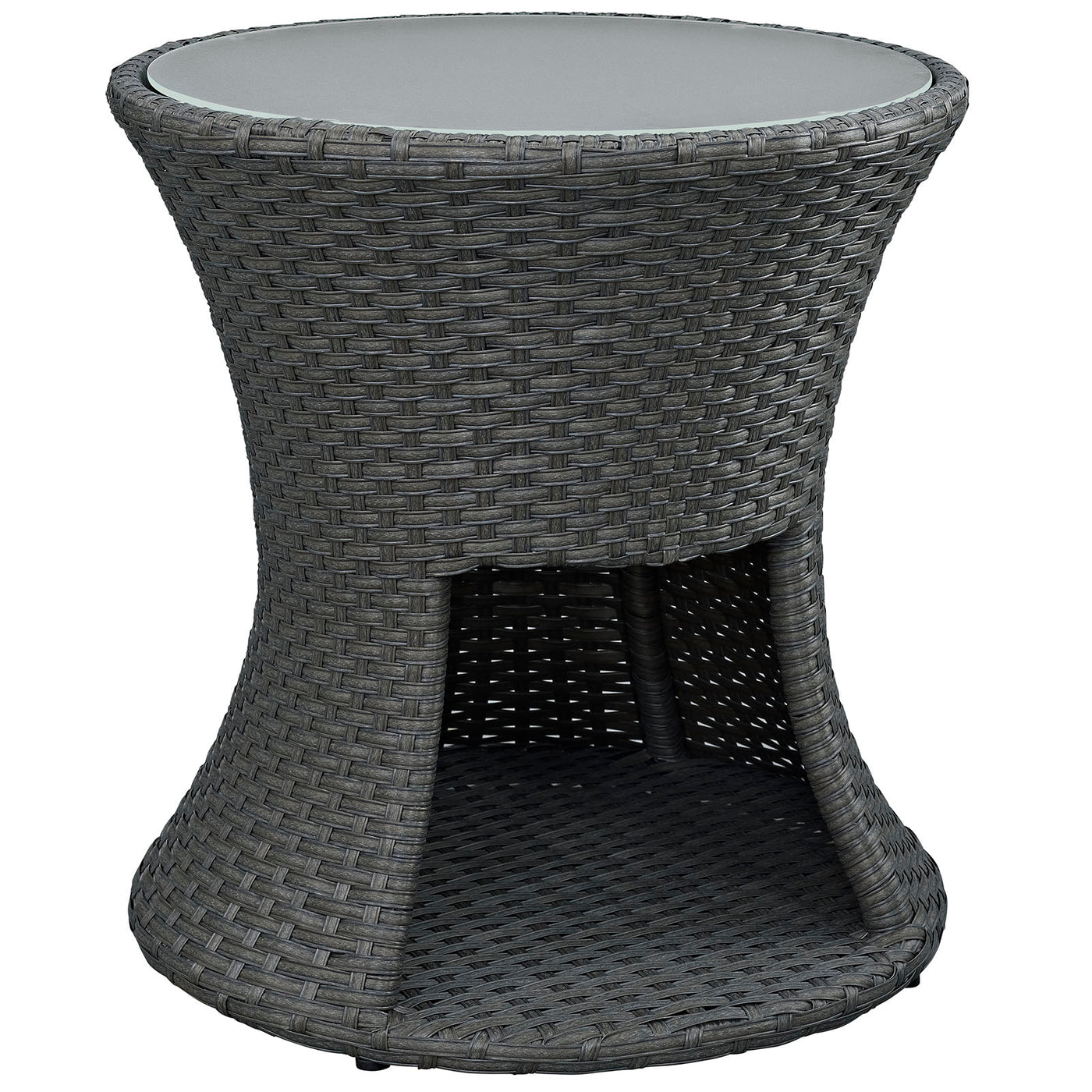 Sojourn Round Outdoor Patio Side Table in Chocolate image 1