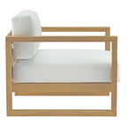 Upland Teak Outdoor Patio Armchair in Natural White image 2