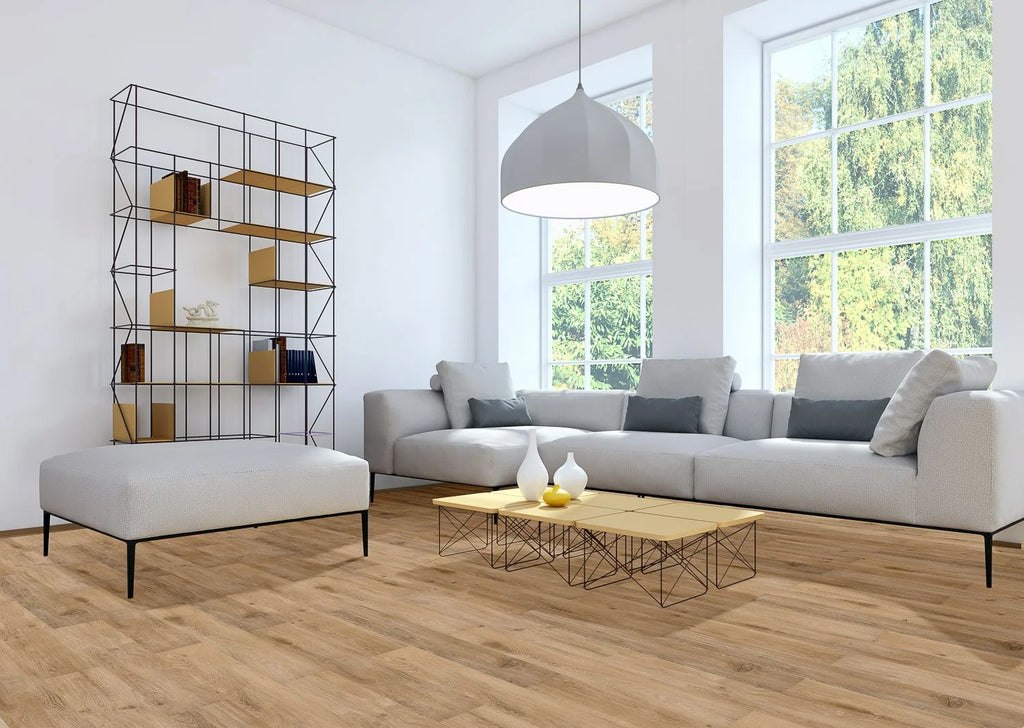 5 mm SPC Vinyl Flooring | 7" X 48" Plank | 1 mm IXPE Padding Attached | 22 Mil Wear Layer Plus 6 Mil UV Layer | Click Lock Installation | Felica Fortika Series 1523 | Fire Resistant | FloorScore® Certified | 1 Box (10 Planks) image 2