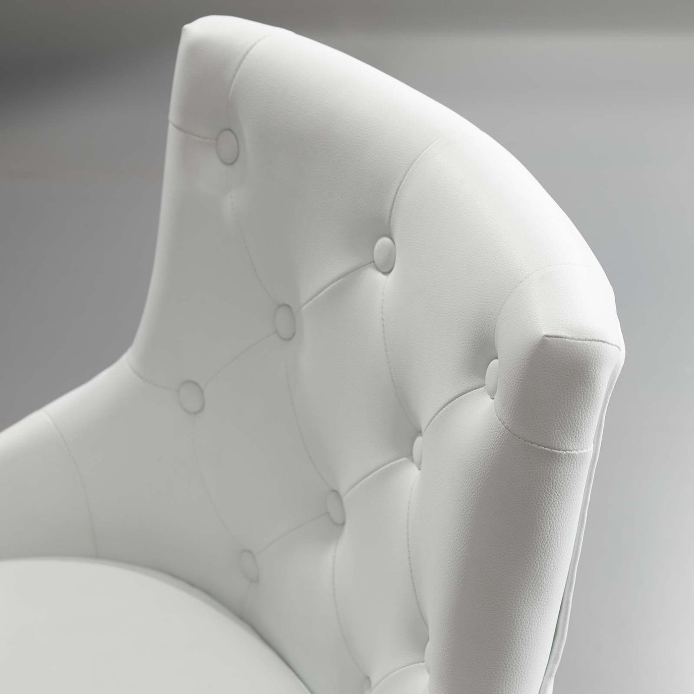 Regent Tufted Button Swivel Faux Leather Office Chair in White image 2