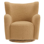 Montrose Wingback Sherpa Swivel Accent Chair in Camel Walnut image 4