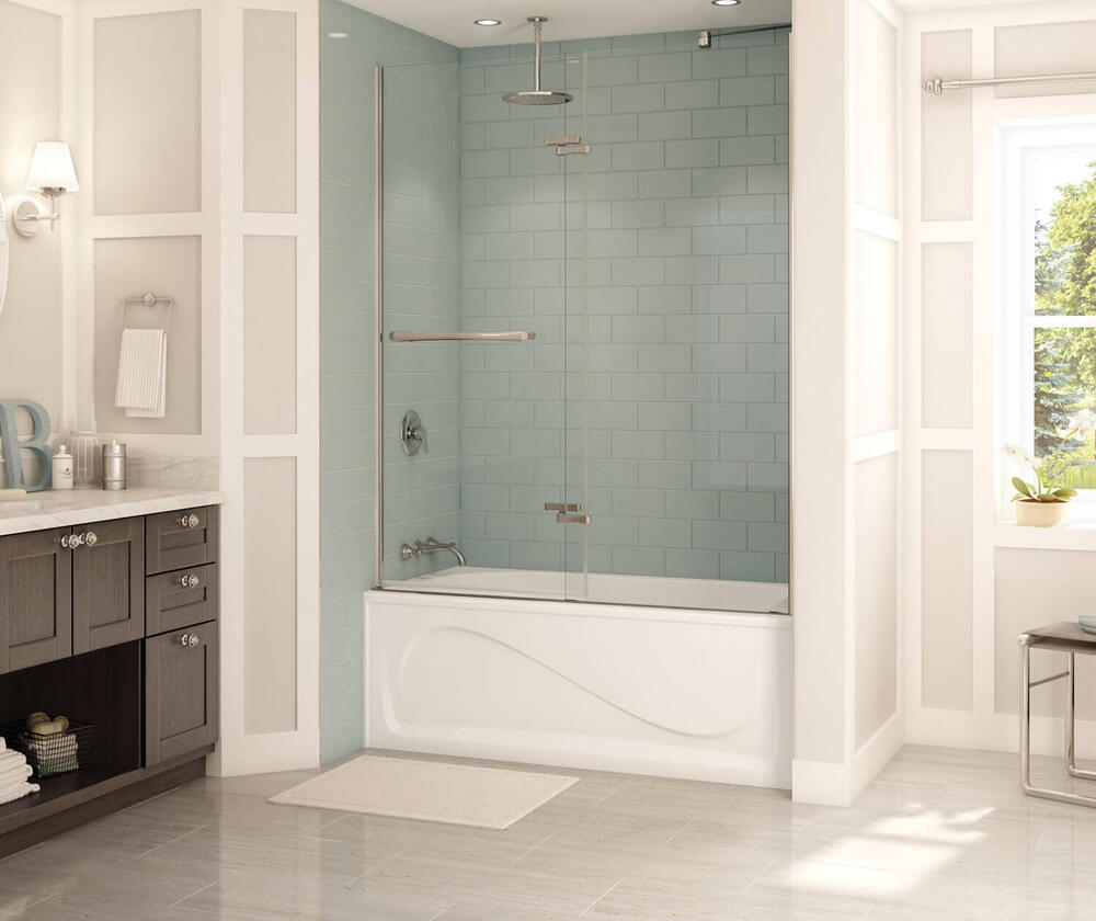 MAAX 60"W x 30"D x 21"H White Bathtub | Cocoon Series | Left Or Right Drain Location Options | Durable High Shine Acrylic | Headrest Channel | Integral Flange image 1
