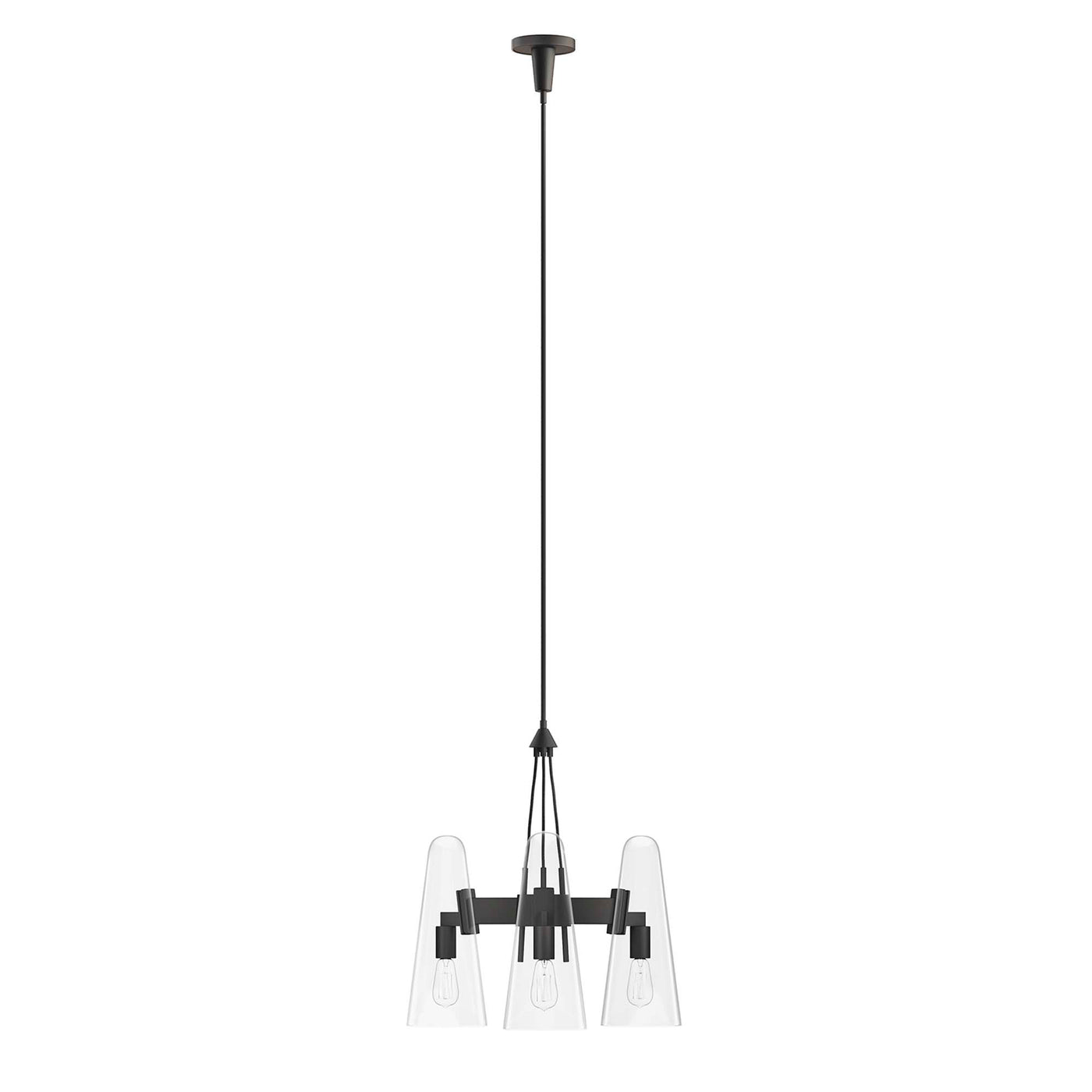 Beacon 3-Light Pendant Light | Clear Black, Clear Satin Brass, Opal Black, Opal Satin Brass Color Options |  Ideal For Living Room, Bedroom, Kitchen, Dining Area, Bathroom, Or Office image 7