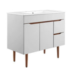 24" / 36" Bathroom Vanity In Grey White &amp; Grey Black Color | Harvest Series | Minimalistic Design | Vanity For Homes, Hotels image 4