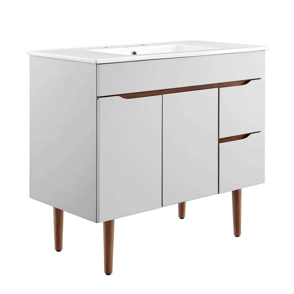 24" / 36" Bathroom Vanity In Grey White &amp; Grey Black Color | Harvest Series | Minimalistic Design | Vanity For Homes, Hotels image 4