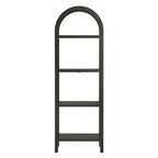 Vexley 72 Inch Tall Narrow Arched Bookshelf | Natural, Black &amp; Walnut Color Options | Pine Wood Frame | Sculptural Arched Silhouette | 4 Pine Wood Shelves image 7